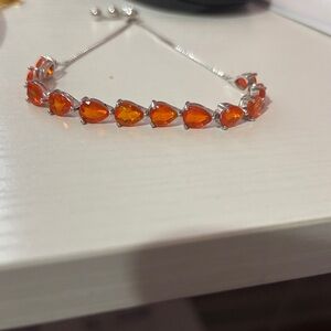 Elegant Orange Gemstone Bracelet